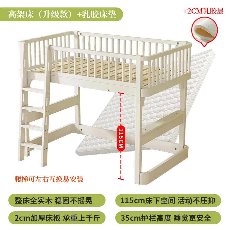 Lit King Size pour Enfants Lit Loft Américain en Bois Blanc Comferter Moderne Cama Infantil Ensemble de Chambre à Coucher Meubles Queen