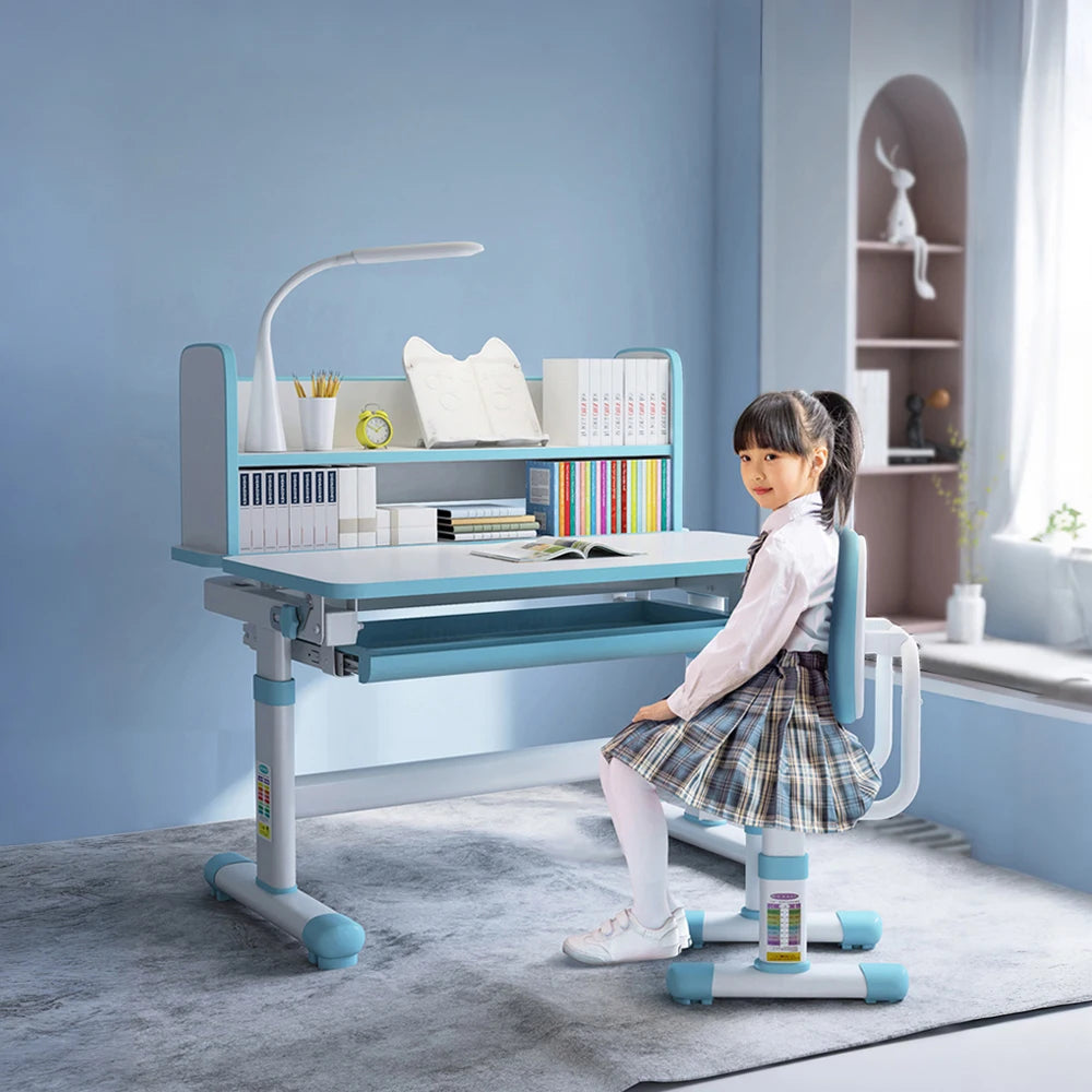 Juego de mesa y silla de estudio para niños Tookfun Mesa de estudio para tareas escolares Silla de estudio Escritorio con protección para la columna