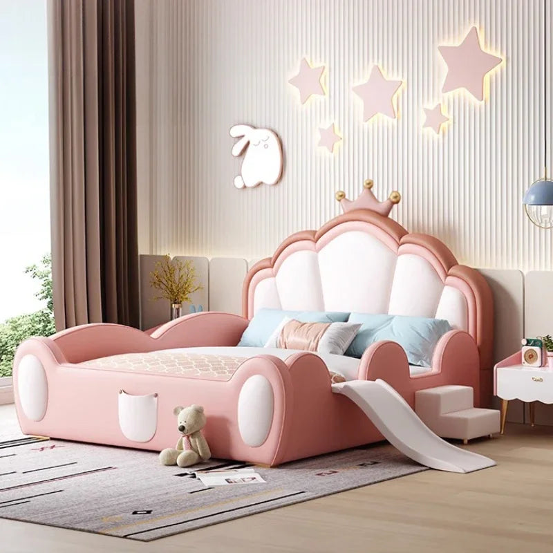 Lit double princesse pour filles, cadre de lit de luxe moderne en bois massif pour enfants, loft, villa, camas de dortoir, ensemble de meubles de chambre à coucher