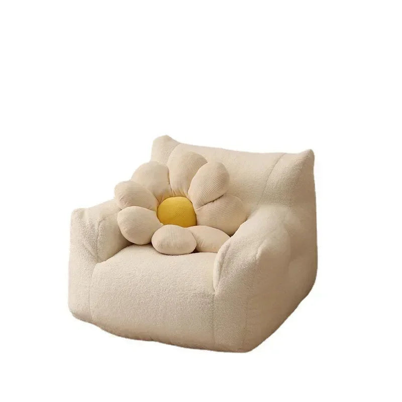 Mini sofá de lana de cordero, bonito sofá de algodón y lino, sillón perezoso para habitación de niños, muebles de sofá de tela extraíble y lavable