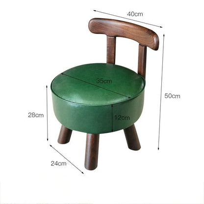 Tabourets bas de salon modernes pour chambre à coucher, dossier en bois massif, tabouret à chaussures rotatif, petites chaises pour enfants, repose-pieds vintage de luxe