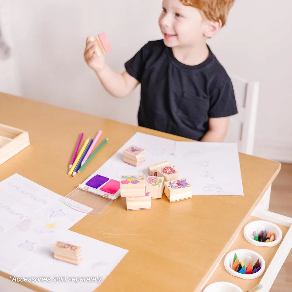 Ensemble table et chaises en bois - Blanc - Table et chaises de bricolage pour enfants, meubles pour enfants