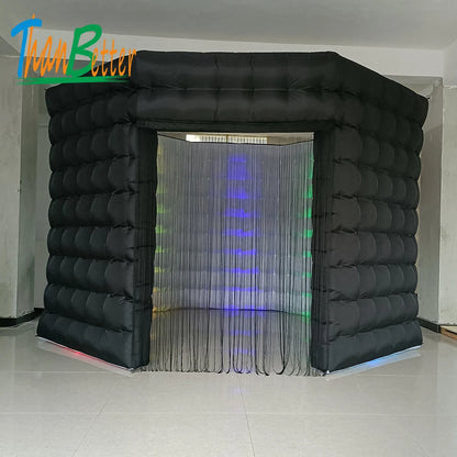 Cabina de fotos inflable redonda octogonal de 360 ​​grados con iluminación RGB