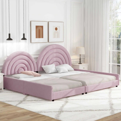 Twin & Full Size Upholstery Platform Bed Two Seperate Daybeds for Kids Teens Adults  Pink Modern style traditional comfort