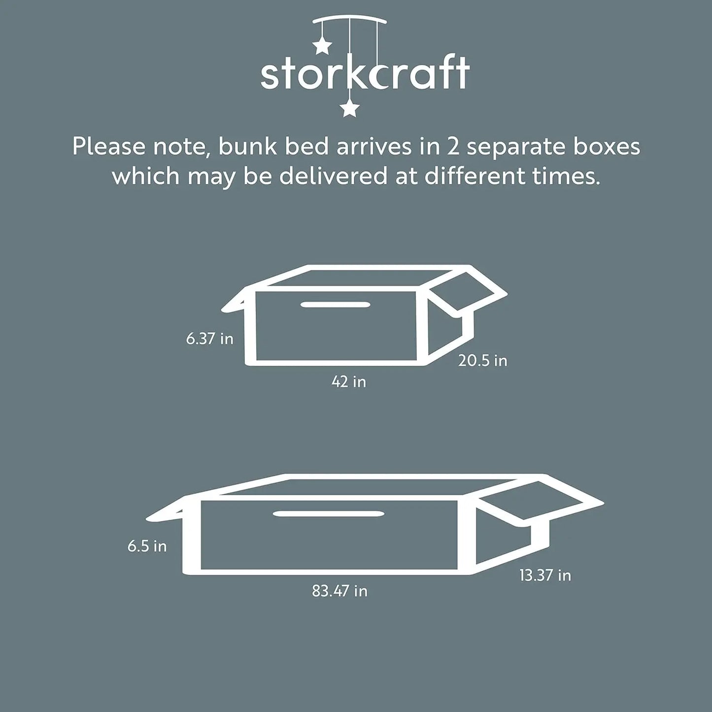 Lit superposé Storkcraft Caribou Twin Over Twin (blanc) - Certifié Greenguard Gold, lits superposés jumeaux pour enfants, se transforme en 2