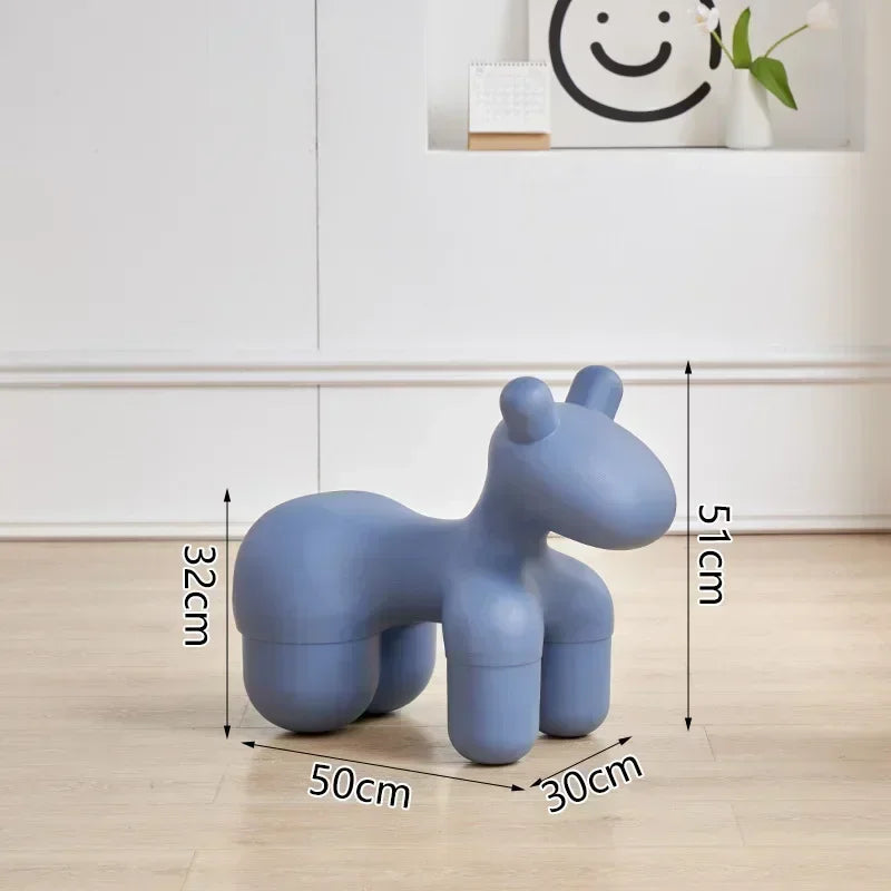 Taburete sencillo con forma de poni y diseño de animales para sala de estar, silla de ocio, asiento creativo para niños y adultos, silla personalizada para dormitorio, decoración del hogar