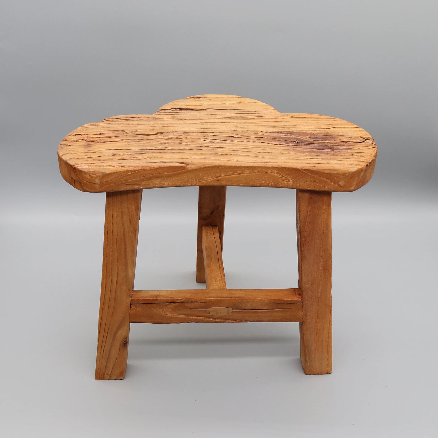 Petit tabouret nuage en bois massif recyclé, chaise pour enfants, petite table d'appoint