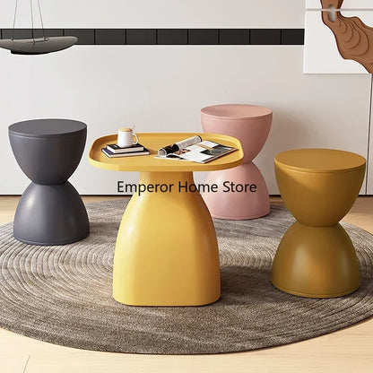 Round Stool Children Plastic Shoe Changing Coffee Table Low Stool Dresser Chair Hourglass Shaped Entrance Hall Furniture 발받침