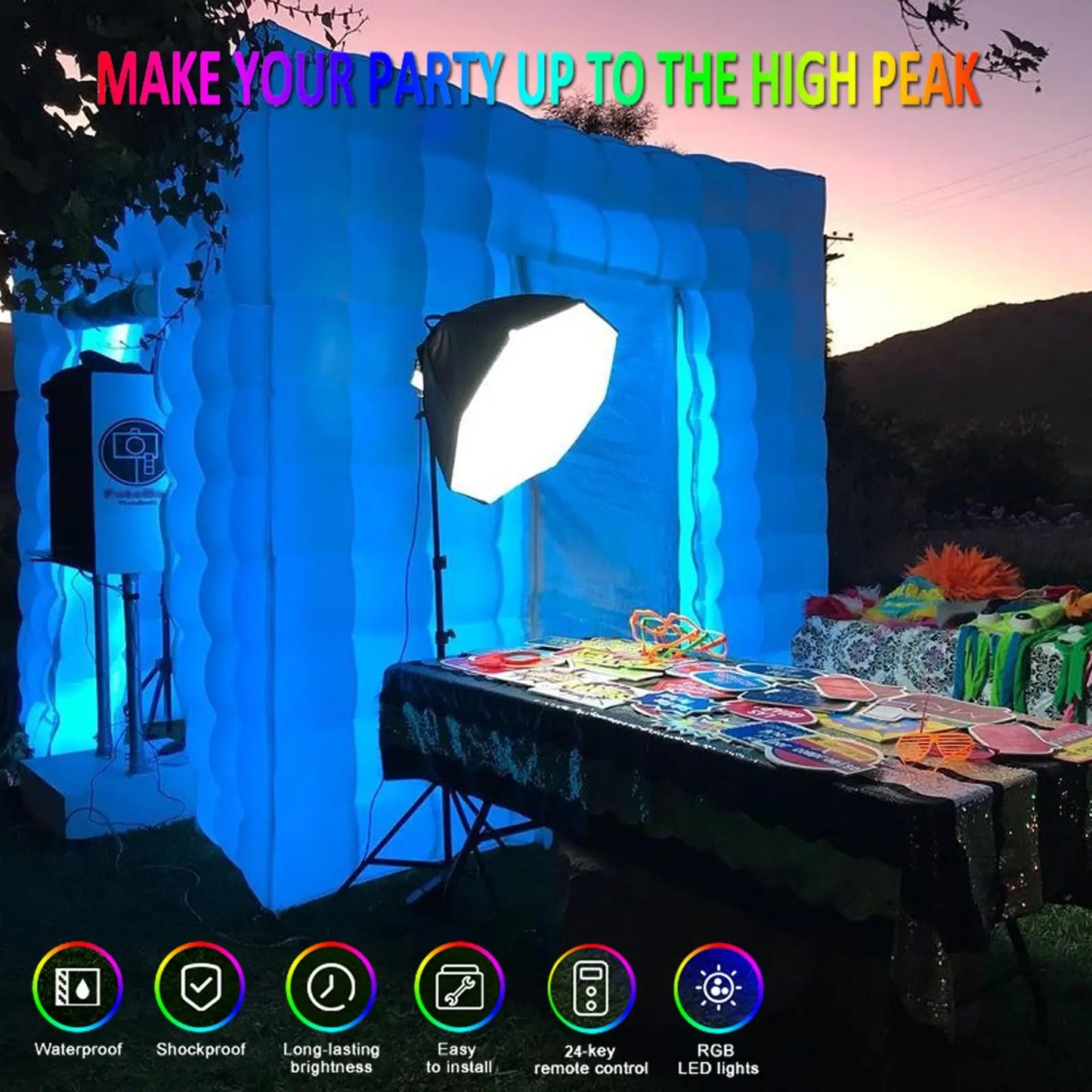 Portable Inflatable Photo Booth Enclosure Photobooth Cube Tent With Air Blower Photo Booth Backdrop For Party Wedding Event