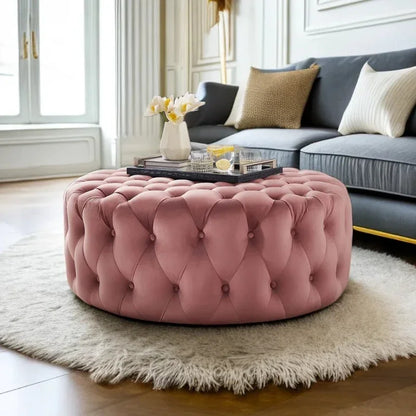 Tabouret de sol en velours nordique, canapé d'angle, chaise ronde, tabouret de vanité, design, grand pouf ottoman doux, tabouret bas pour enfant, meubles de luxe