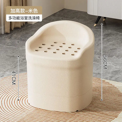 Silla de baño baja nórdica, taburete de ducha de peluquería para playa, taburete de maquillaje para niños, taburete de sauna pequeño, muebles de salón de diseño