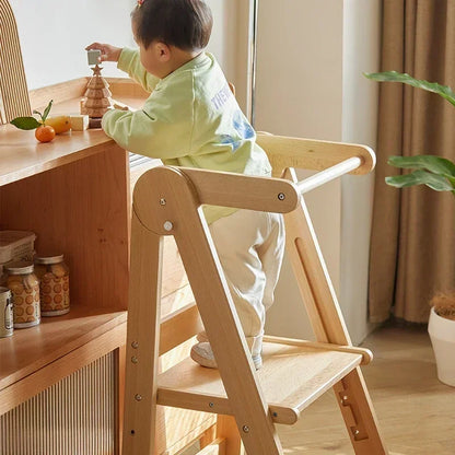 Simple Wooden Step Ladders Children Stools Living Room Chairs Kitchen Bath Folding Stool Household Non-slip Step Armrest Chair