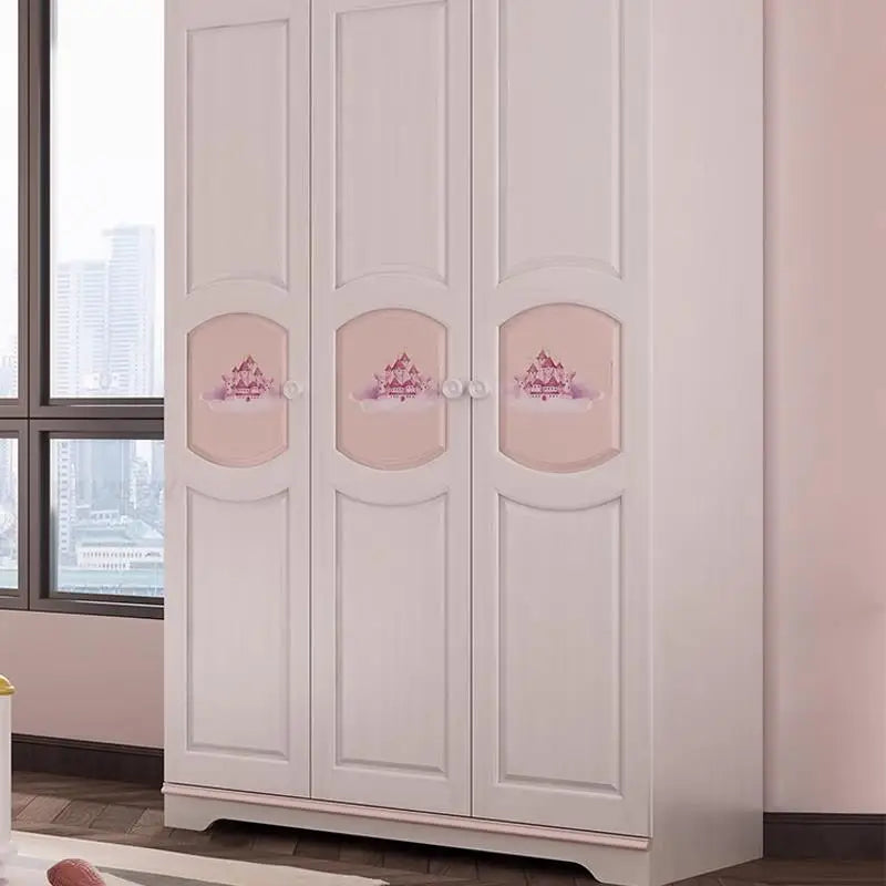 Cama sencilla para niños con mesita de noche, muebles de dormitorio para el hogar, armario a juego, hermosa cama infantil con marco de madera maciza para niñas