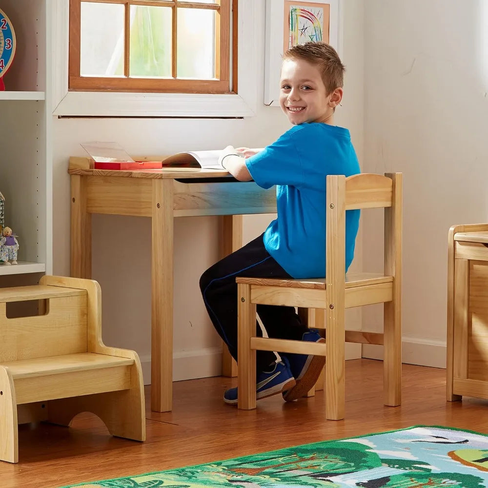 Bureau et chaise à plateau relevable en bois Melissa &amp; Doug - Ensemble table et chaises Honey pour enfants Ensemble table et chaises