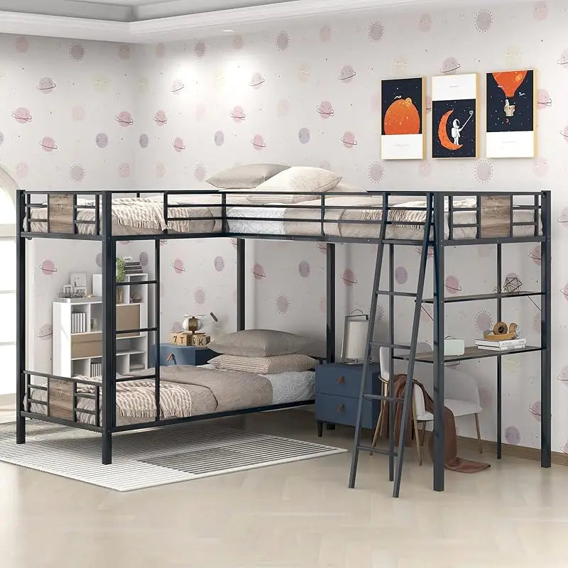 Metal Bunk Bed Set for Kids and Teens Over Twin