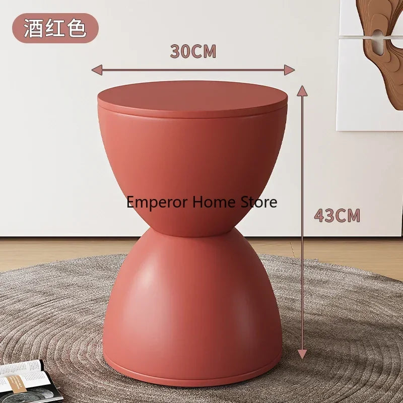 Round Stool Children Plastic Shoe Changing Coffee Table Low Stool Dresser Chair Hourglass Shaped Entrance Hall Furniture 발받침