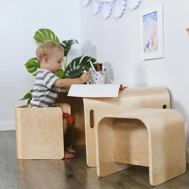 Ensemble de bureau et de chaise multifonctions en bois pour enfants, bureau d'étude pour enfants, table d'étude pour étudiants