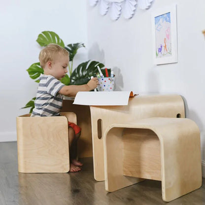 Escritorio y silla multifuncionales de madera para niños, mesa de estudio para niños, mesa de estudio para estudiantes