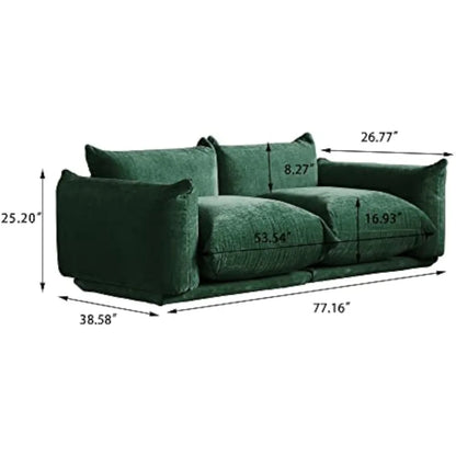 Sofá modular seccional, sofá minimalista de 77,16 pulgadas, sofá convertible, sofá moderno Lovesofa Chenilleyarn de 2 plazas para sala de estar