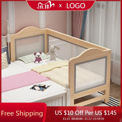 Solid Wood Kids Bed Railing Guardrail Toddler Boy Children Beds Platform Play Literas Para Adolescente Bedroom Furniture