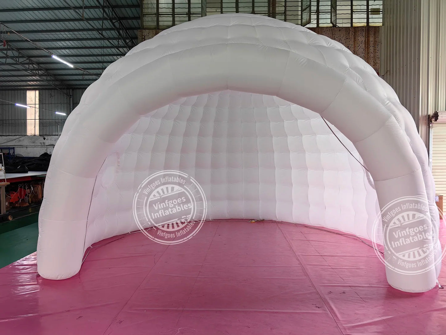 Carpa inflable tipo iglú con iluminación LED blanca portátil, carpa tipo domo, refugio con soplador de aire para exhibiciones, campamentos, fiestas y eventos