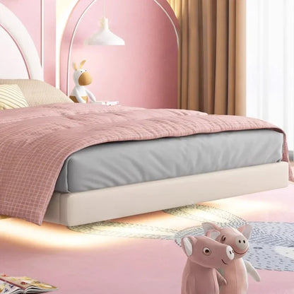 Bonita cama infantil blanca para niñas, con forma de animal, lujosa cama tipo loft de princesa, cómoda cama infantil, juego de dormitorio, muebles