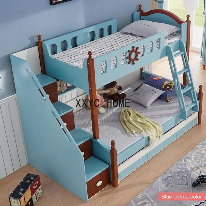 Cama infantil de madera maciza para niños y niñas, muebles modernos y creativos para el hogar, dormitorio multifunción con literas bonitas para niños