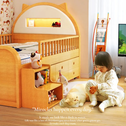 Joli lit moderne pour enfants Loft House Lit en bois massif Comferter Ensemble de chambre à coucher de luxe Cama Infantil Meubles