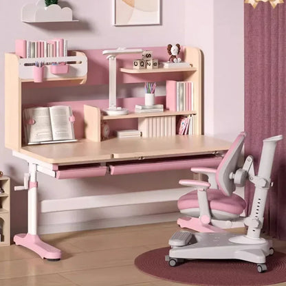 Mesa y silla para niños con elevación para estudiantes, estantería para libros, mesa de escritura, mesa de tocador, silla, juego para niños, soporte de lectura, mesa de escritorio, muebles para niños