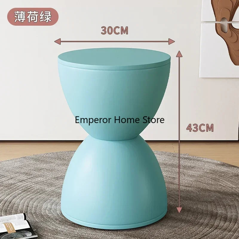 Round Stool Children Plastic Shoe Changing Coffee Table Low Stool Dresser Chair Hourglass Shaped Entrance Hall Furniture 발받침