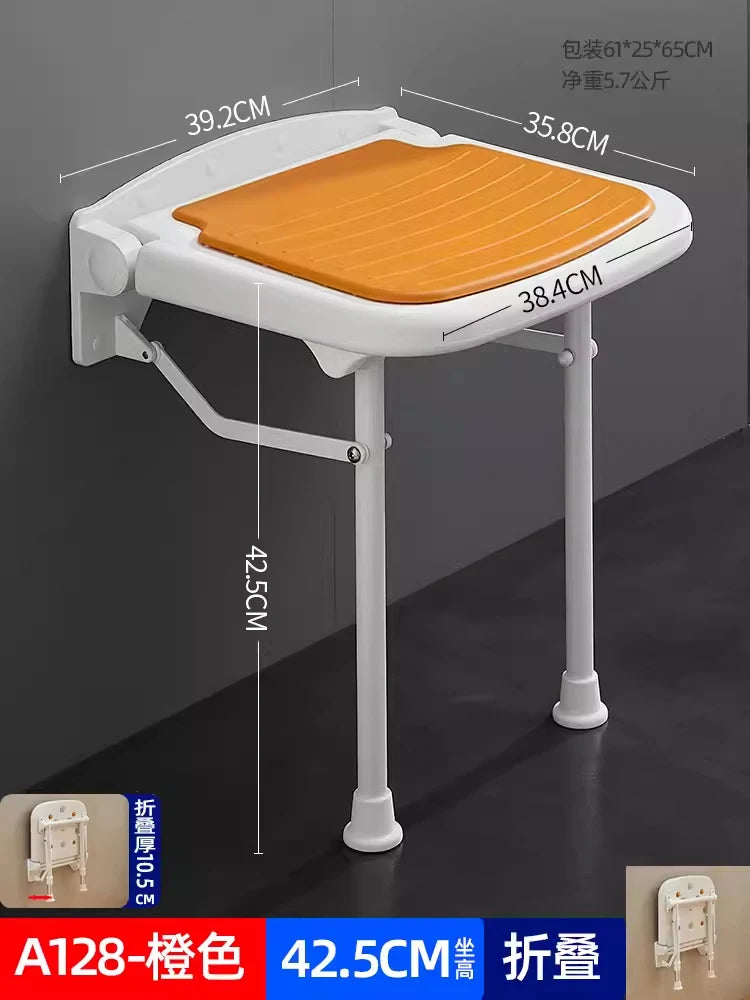 Taburete de pasillo Minder montado en la pared nórdico que ahorra espacio Silla de baño de cocina de diseño Taburete plegable para niños Muebles para el hogar