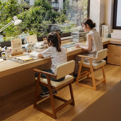 Chaises d'étude pour enfants en bois massif avec sièges élévateurs réglables Chaises d'écriture Chaises de salle à manger Bureaux de cuisine Sillas Para Comedor Стул 의자