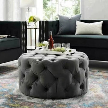 Nordic velvet Floor stool Corner sofa chair round vanity stool design big soft ottoman pouf Child Low stool luxury furniture