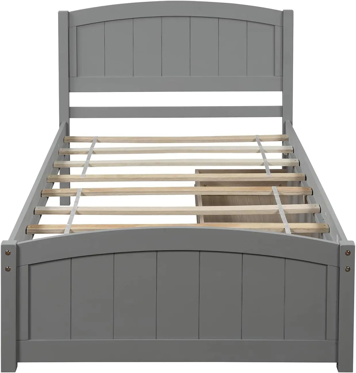 Cama de plataforma de madera maciza de tamaño doble con cajones, cama de almacenamiento, marco de cama de madera con cabecera para niños y adolescentes