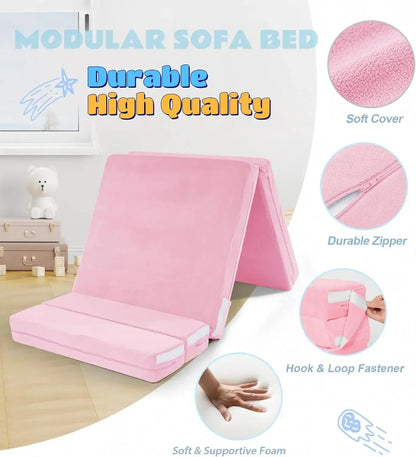 Sofá cama para niños, colchón plegable triple para niños pequeños, sofá cama plegable, colchón futón plegable para niños, sofá plegable para niños, Pin