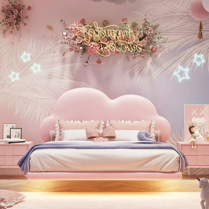 Princess Pretty Childrens Double Bed Girls White Light Luxury Bed Kids Comferter Camas De Dormitorio Bedroom Set