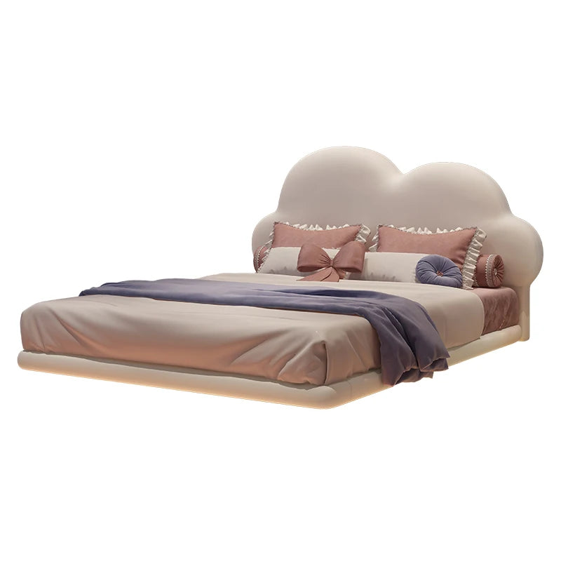 Cama doble bonita de princesa para niños, cama de lujo blanca y clara para niñas, cómoda para niños, juego de dormitorio