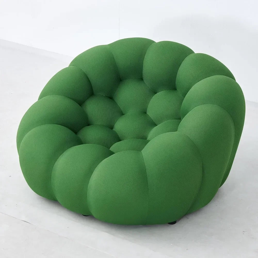 Canapé de sol moderne et paresseux, fauteuil de salon rembourré et confortable, fauteuil pouf à bulles avec matériau textile 3D