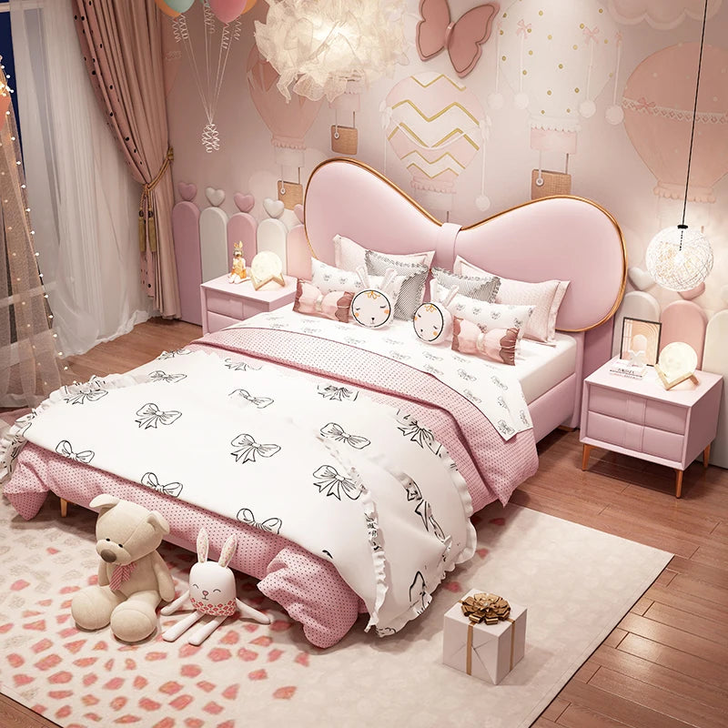 Princess Luxury Modern Double Bed Kids Girls Design Queen Loft Children Beds Frames Baby Somieres Y Marcos De Cama Furniture