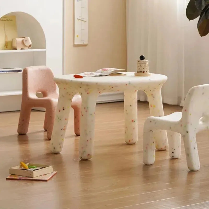 Juego de mesa y sillas de estudio modernas para niños, mesa, silla, taburete, jardín de infantes, plástico, mesas resistentes y duraderas, muebles g