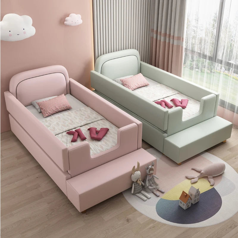 Camas para niñas princesas, modernas y cómodas, color rosa, para bebés, loft, color blanco, muebles para el hogar