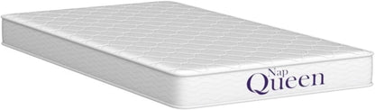 Matelas NapQueen pour lit d'enfant de 6 pouces à ressorts pour lit simple, taille moyenne, ferme, soutien et soulagement, lit dans une boîte, blanc