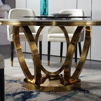 Round Table Luxury Kitchen Table 4 Chair Dining Room Set Large Family Home Living Room Center Furniture Casual Visitor Round