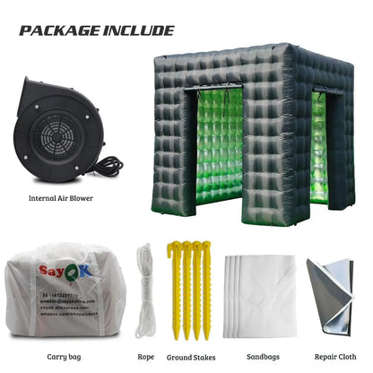 Portable Inflatable Photo Booth Enclosure Photobooth Cube Tent With Air Blower Photo Booth Backdrop For Party Wedding Event