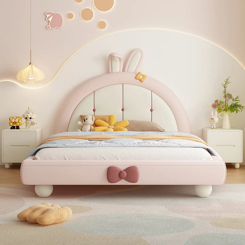 Princess Soft Girls Double Bed Modern Luxury Design Space Saving Children Beds Frames Baby Lit Cabane Enfant Bedroom Furniture