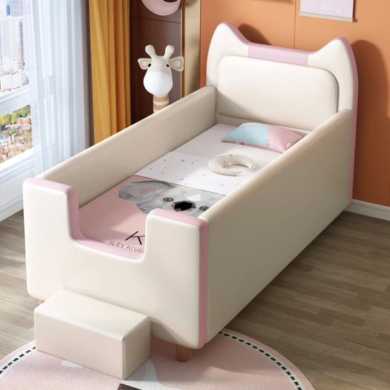 Cadre de lit pour enfants joli et moderne, matelas blanc pour enfants, lit bébé princesse, meubles de chambre à coucher