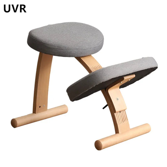 Chaise de jeu d'ordinateur UVR pour usage domestique Chaise d'étude pour enfants Chaise élévatrice en bois massif Chaise à genoux Chaise de bureau ergonomique pour chambre à coucher