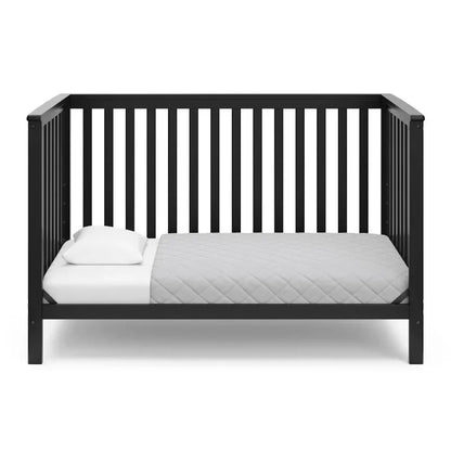 Cuna convertible 4 en 1 Hillcrest de Storkcraft (negra): se convierte en sofá cama, cama para niños pequeños y cama de tamaño completo