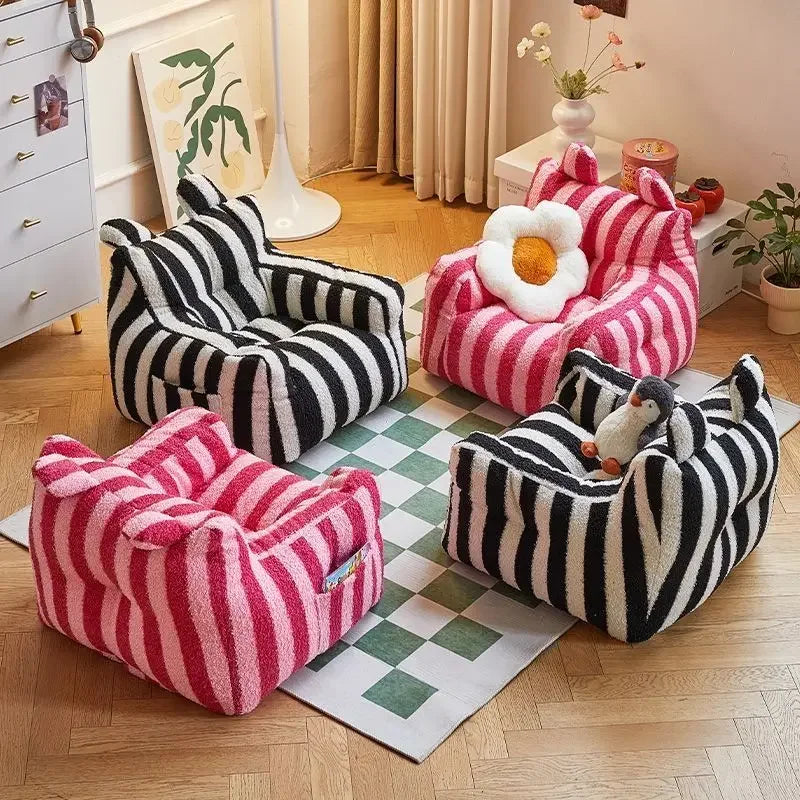 Single Sofa Chair Cartoon Seat Baby Sofa Children Sofa Funny Lazy Bean Bag Environmentally Friendly Thickened Portable Sofa Chai