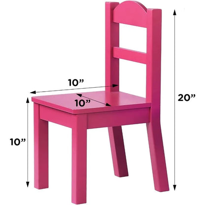 table and chair set for kids ，Humble Crew Tot Tutors Wood Table & 4 Chairs Set-White, Pink, Purple Forever Collection，